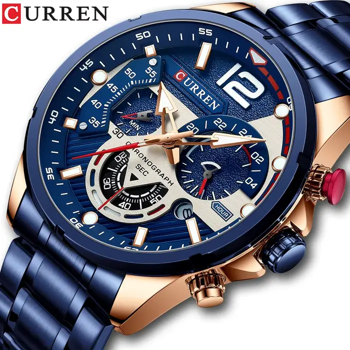 Istro REN-Montres-bracelets chronographes à quartz pour hommes