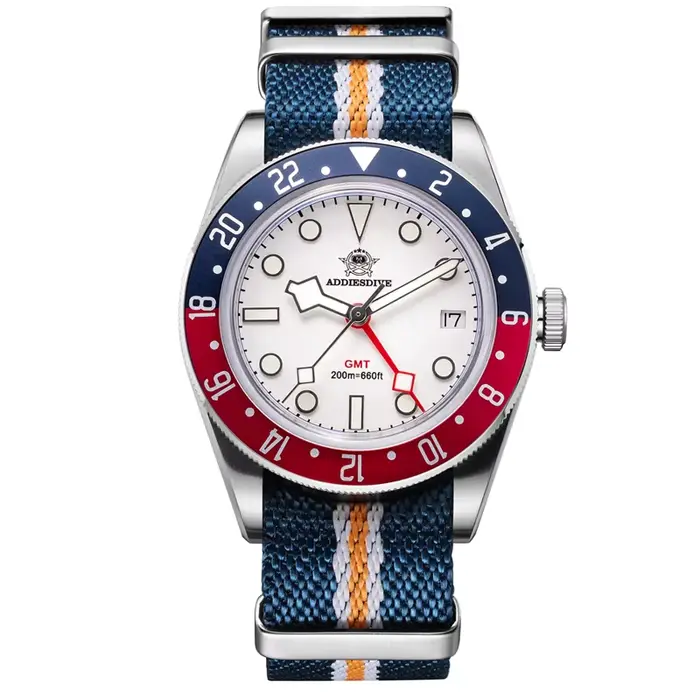 ADDIESDIVE nouvelle montre GMT pour hommes cadeau Bubber verre AR revêtement 200m étanche plongée BG