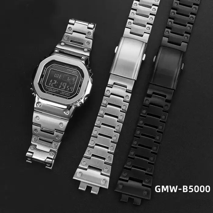 Bracelet de montre en acier inoxydable 316L pour Casio G-Shock GMW-B5000 GM-B2100 GM-B2100D compatibles avec plusieurs marques occasions spéciales et quotidienne