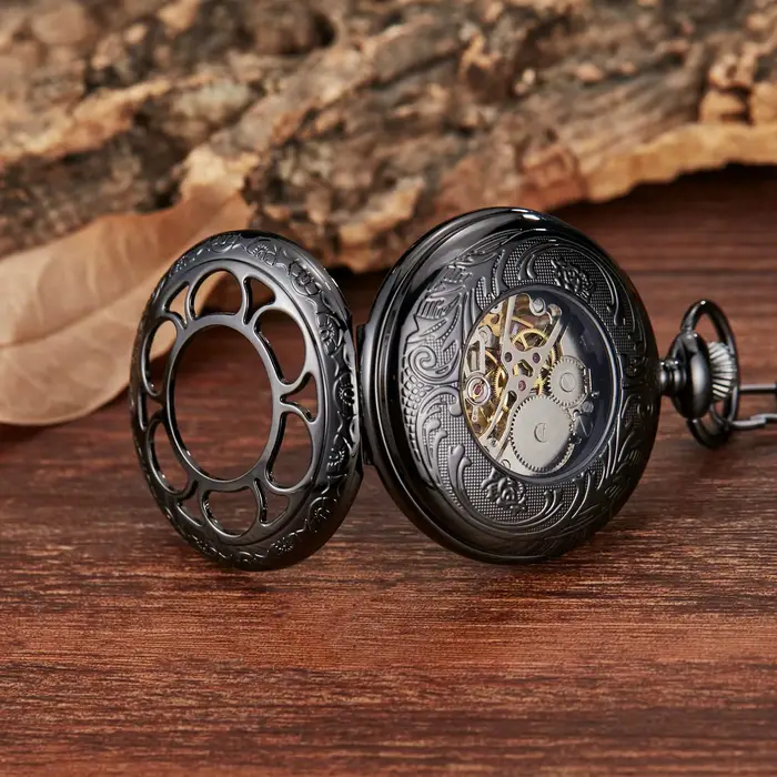 Montre à gousset — Montre de poche mécanique rétro squelette