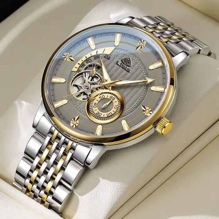 Montre de luxe pour homme en acier inoxydable