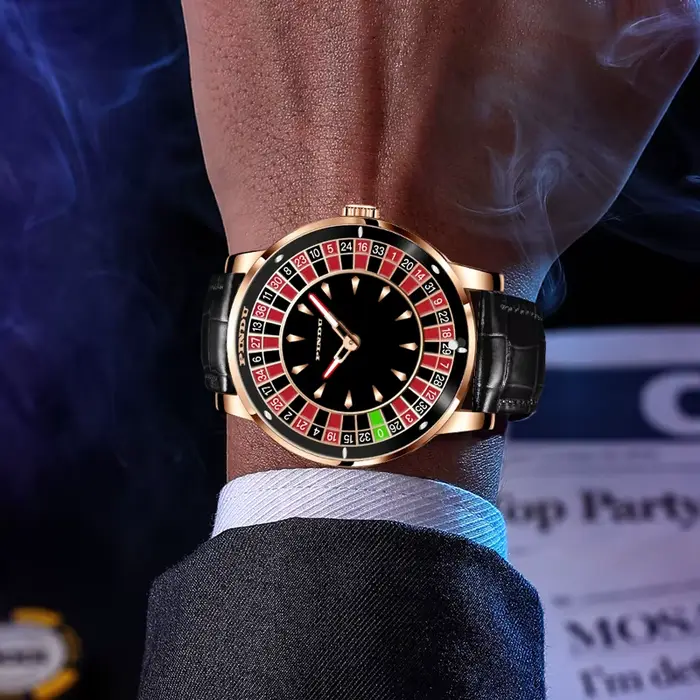 PINDU Design Montre NH35A montres mécaniques automatiques Las Vegas Roulette diamant pointeur lumineux