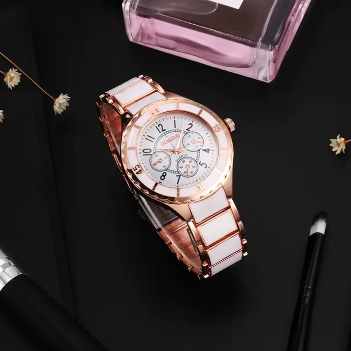 Montre femme or Rose blanc