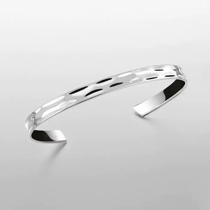 Bracelet manchette minimaliste en acier inoxydable plaqué or ou rhodium pour homme style punk occasions spéciales