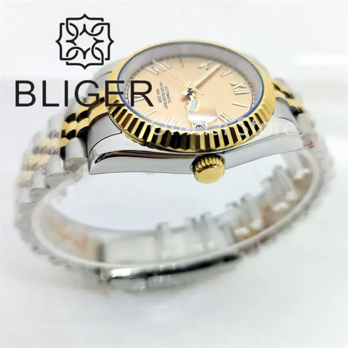 Montre-bracelet à cadran doré pour homme