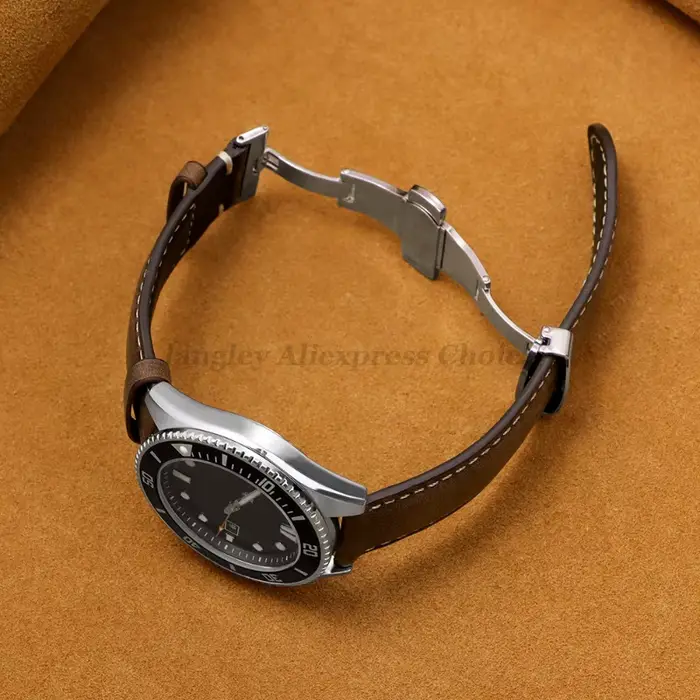 Bracelet de montre en cuir de veau véritable pour Seiko