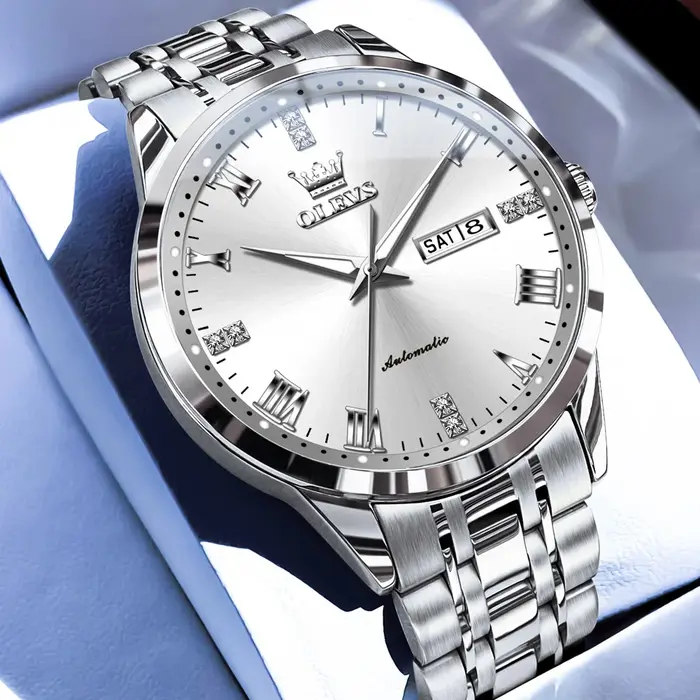 OLEVS affaires or hommes montres haut de gamme de luxe automatique montre mécanique