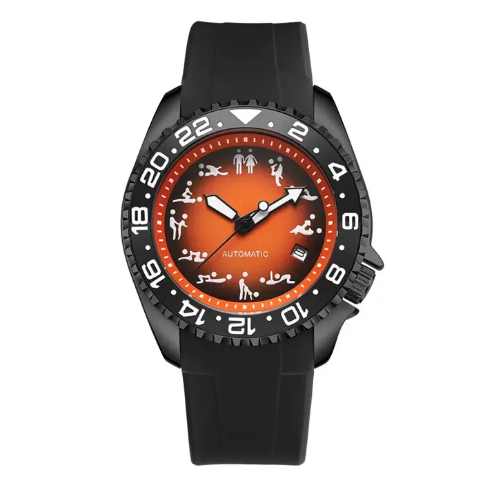 Montres mécaniques automatiques pour hommes, bracelet en silicone, étanches, aiguilles lumineuses, d