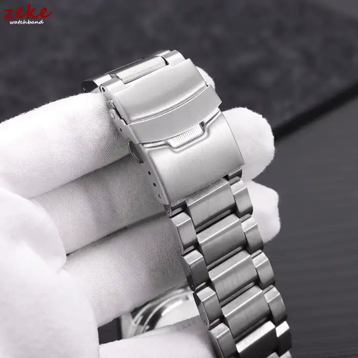 Bracelet noir argenté pour Seiko