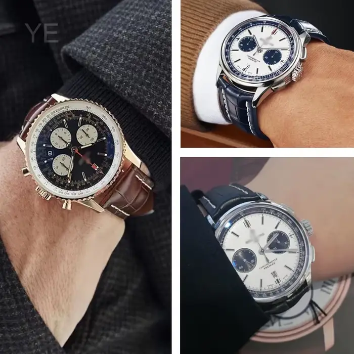 Bracelet de montre en cuir véritable étanche