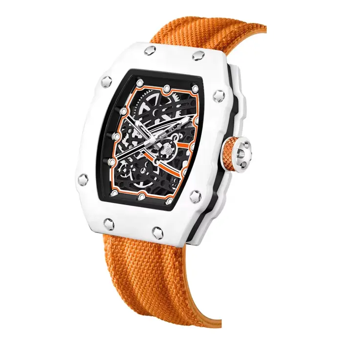 Montre à quartz Tonneau Design pour homme