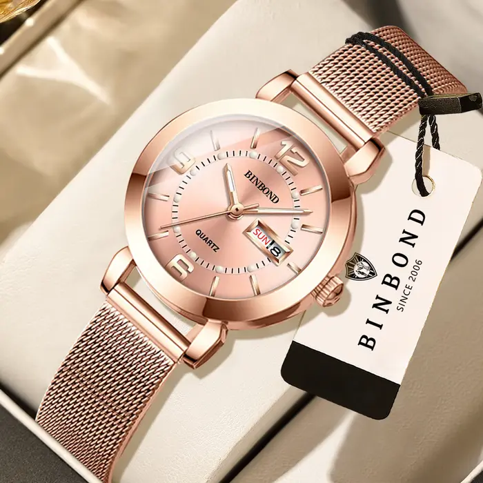 Montres-bracelets de luxe BINBOND à quartz pour femmes