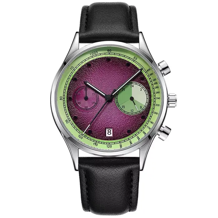Montre à quartz multifonctionnelle pour homme avec cadran coloré style fruit