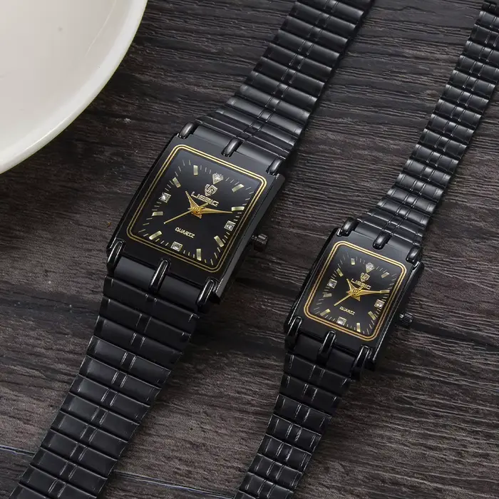 2022 luxe or Bracelet en acier montres femme mâle horloge montre à Quartz dorée pour hommes femmes