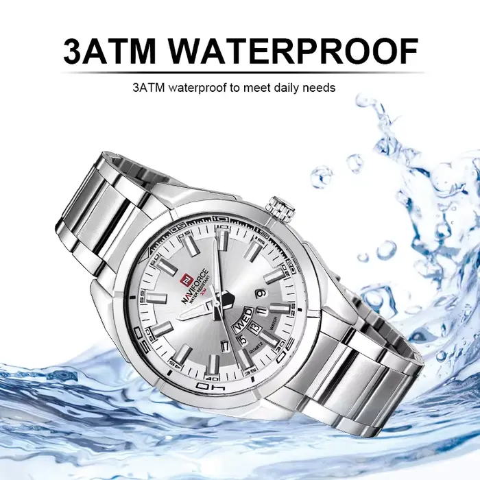 NAVIFORCE montre décontractée classique pour hommes en acier inoxydable teel Sport étanche
