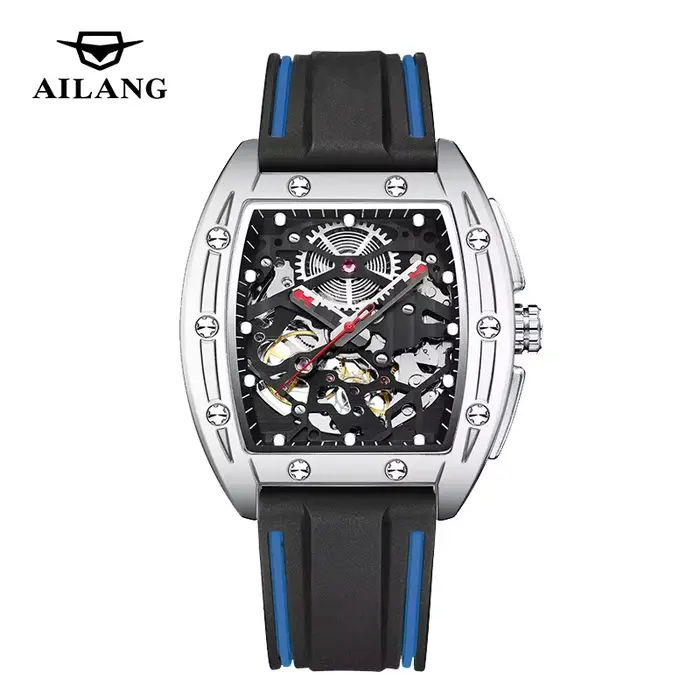 Montre mécanique automatique squelette sportive avec boucle ardillon et résistance à l'eau pour homme et femme occasions spéciales