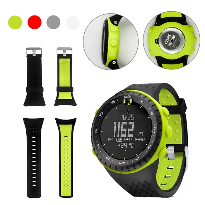 Housse TPU 2 en 1 et Bracelet en Silicone Coloré pour Suunto Core - Accessoire de Montre Intelligente Chic et Durables