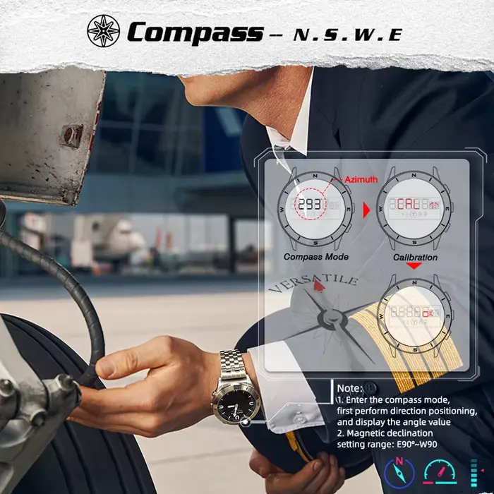 NORTH EDGE montre numérique de sport pour hommes étanche 50M altimètre baromètre boussole affaires m