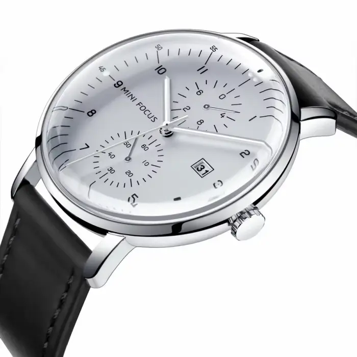 MINIFOCUS MF0052G Montre à quartz en cuir véritable avec cadran
