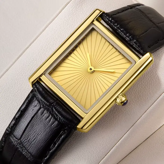 Nouvelle montre carrée classique pour hommes femmes conception Simple à deux mains bracelet en cuir de mode montres à Quartz étanches livraison directe