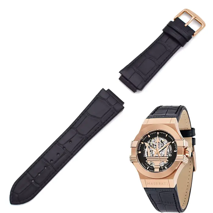 THEAGE 24MM bracelet de montre en cuir véritable remplacement pour montres pour hommes MASERATI R 88