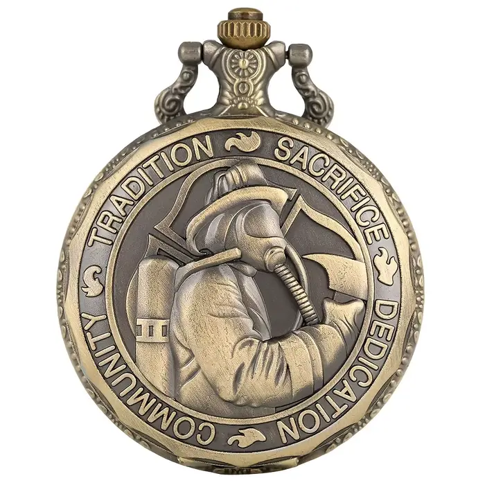 Montre de poche vintage ancien pompier gardien de la montre de poche Flori sacrée professionnelle pour homme femme occassions spéciales
