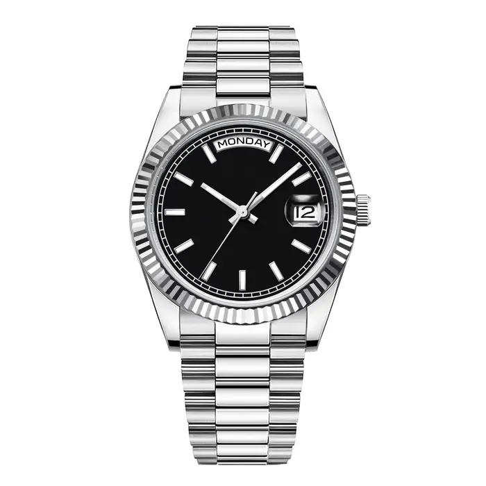 36/39mm personnalisé nouveau Design cadran noir montres mécaniques de luxe NH36 10BARS saphir st1644