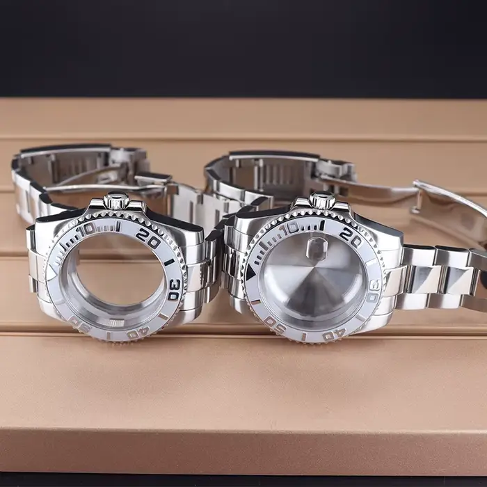 40mm montre 20mm Bracelet ensemble boîtier saphir cristal verre pour Seiko Nh35 Nh36 Eta 2824 mis5 8215 mouvement 28.5mm YACHT-MASTER
