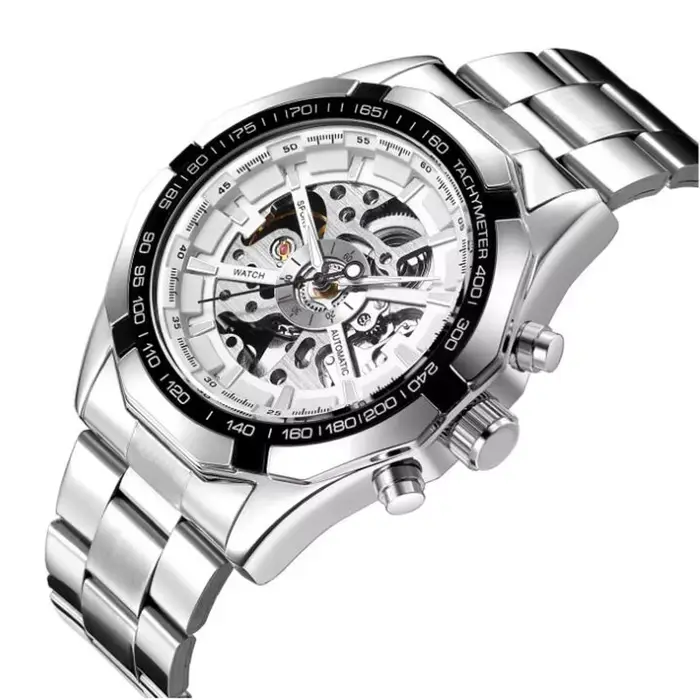 Montres mécaniques automatiques en acier inoxydable pour hommes