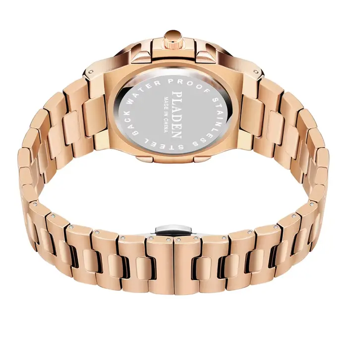 PLADEN montre à Quartz pour hommes montres d'affaires élégantes calendrier en acier inoxydable