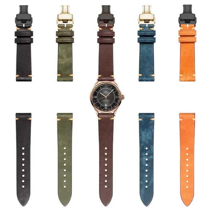 Bracelet de montre en cuir vintage pour hommes