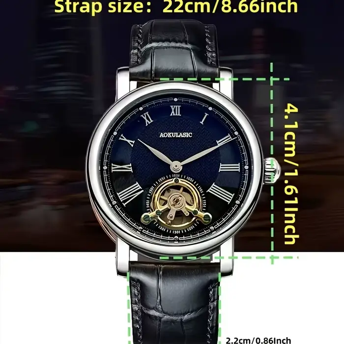 Montre Mécanique Automatique Luxe Homme Design Ajouré Élégant Style Business Décontracté Tendance Boîtier Alliage Bracelet Cuir Occasions Spéciales
