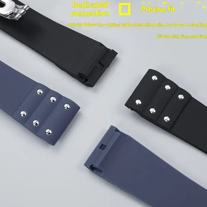 Bracelet de montre en caoutchouc/silicone véritable de 21 mm