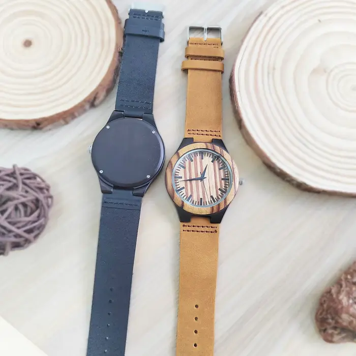 Montres-bracelets en bois Vintage pour hommes et femmes