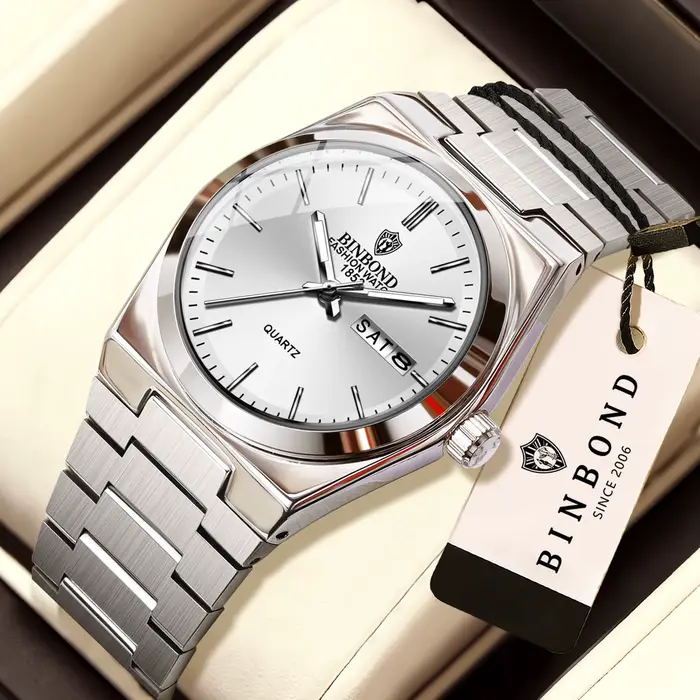 Montres à quartz BINBOND pour femmes, luxe, lumineuses, étanches, affichage automatique de la date e