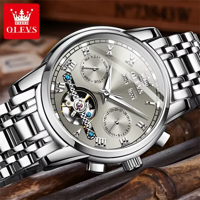 OLEVS 6607 montre automatique de luxe pour hommes évider squelette montre pour homme étanche Origina