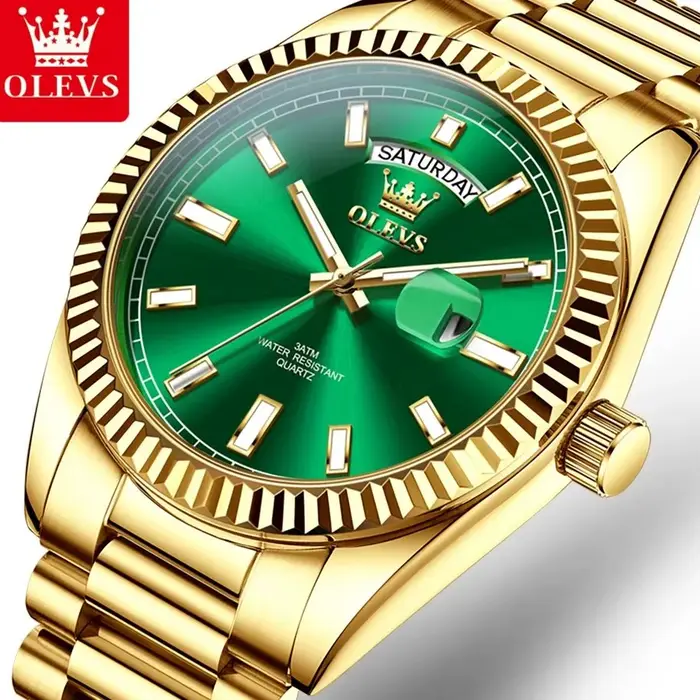 Montre de Luxe OLEVS 5650 Style Affaires Sport Chronographe Calendrier Complet Plongeur Résistante à L'eau Occasions Spéciales Hommes