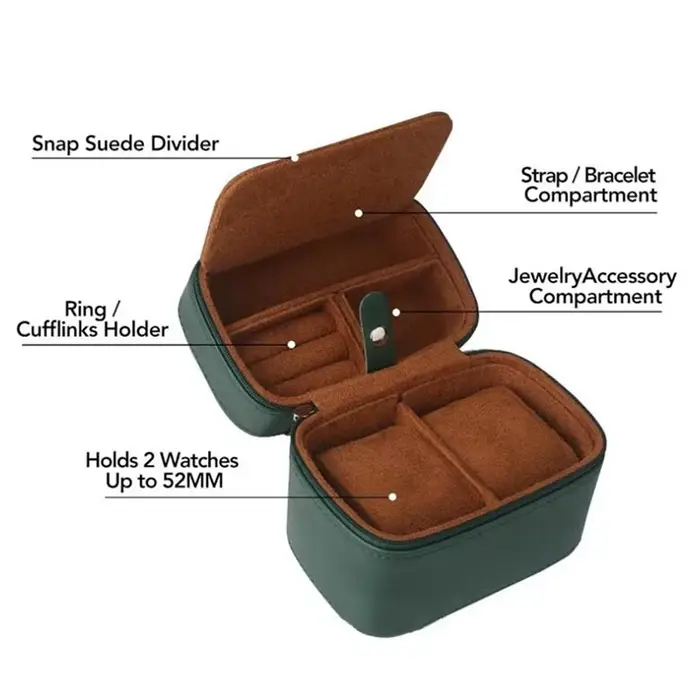 Boîte à montres de luxe vintage en cuir pour hommes rangement de montres-bracelets boîtes à montres élégantes pour voyages et occasions spéciales