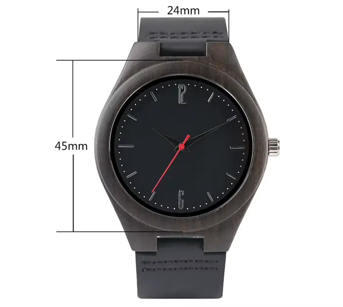 Montre quartz de luxe en bois de bambou pour hommes et femmes