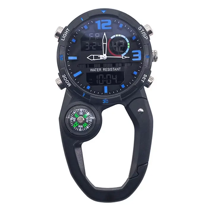 RoundS n Montre à mousqueton d'extérieur avec mousqueton d'escalade multifonctionnel Comp pour homme