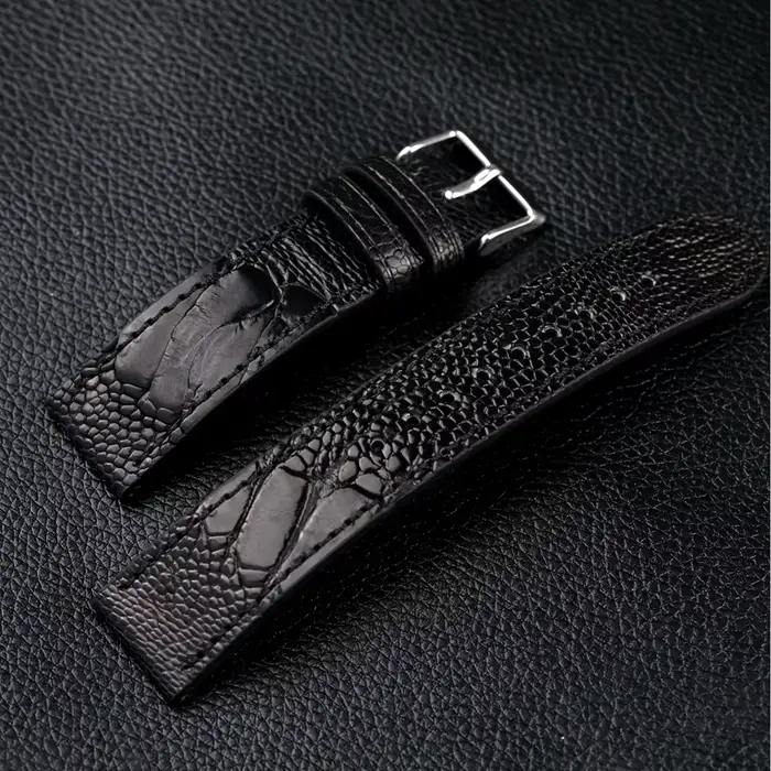 Bracelet de montre en cuir d'autruche fait à la main pour homme et femme occasions spéciales vintage