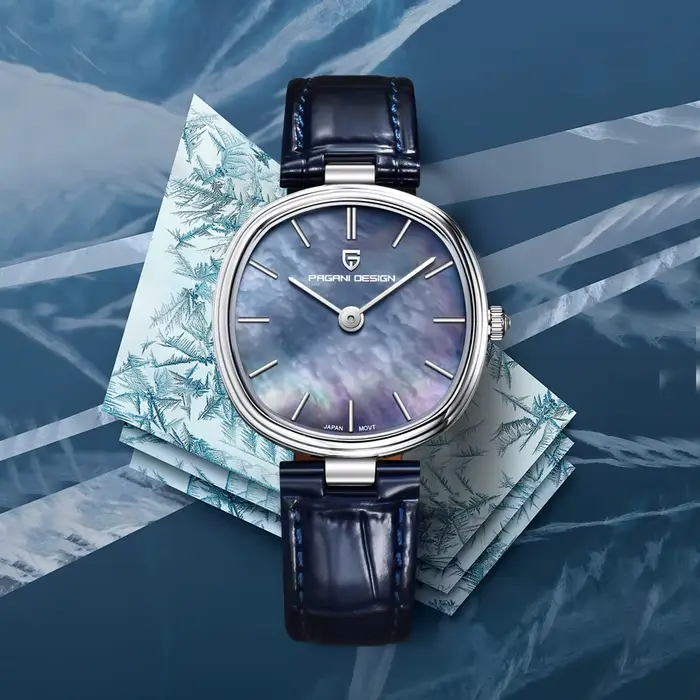 Montre Pagani Design en acier inoxydable avec cristal de saphir pour femmes occasions spéciales quartz elegance résistante à l'eau