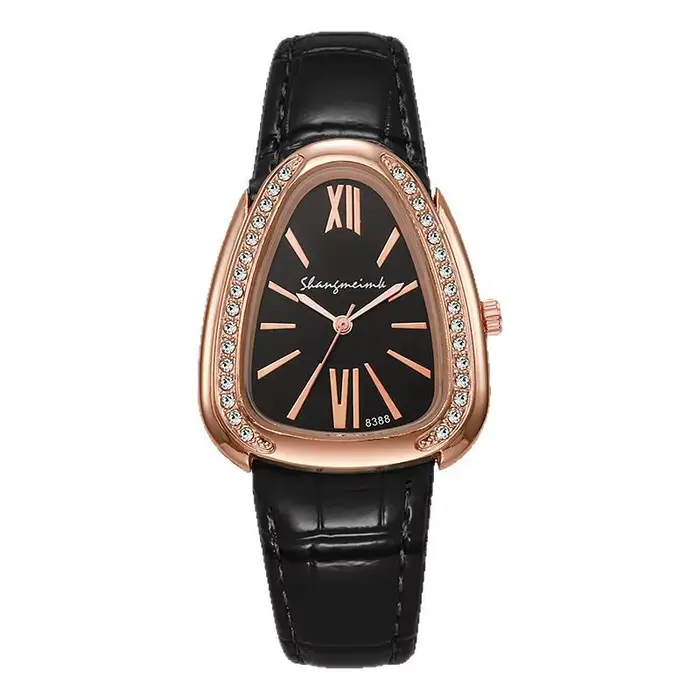Mode serpent forme cadran femmes montre à Quartz bracelet en cuir décontracté montre-bracelet pour dames horloge cadeau Reloj Mujer (sans boîte)