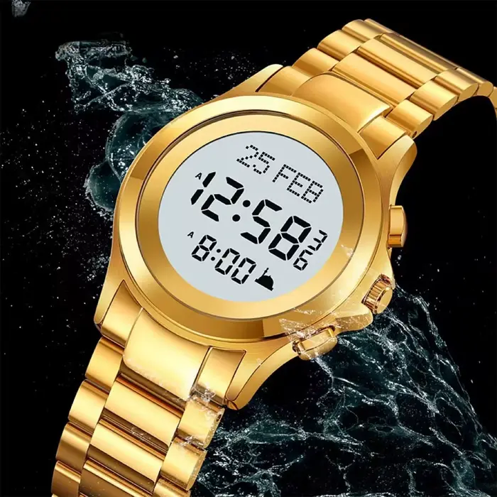 Montre islamique Azan, alarme de prière en arabe et en anglais
