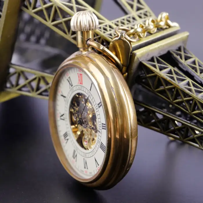 Montre de poche mécanique sans capuchon pour homme