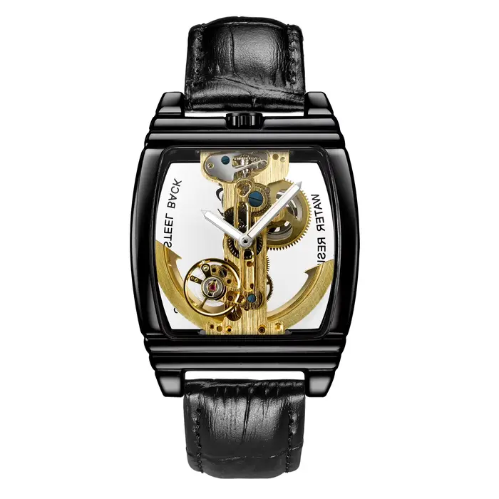 Montre mécanique automatique transparente pour homme