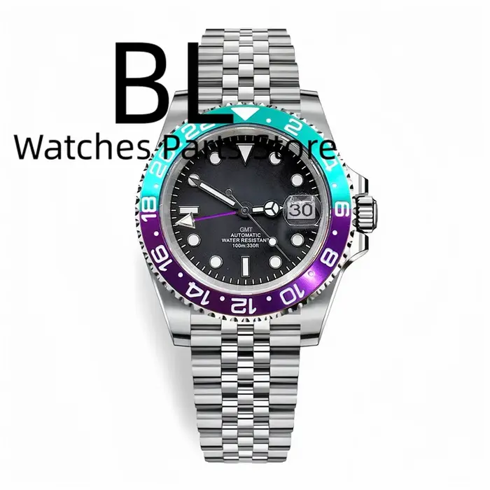 BLIGER luxe bleu ciel lunette en céramique GMT montre mécanique pour hommes 40MM