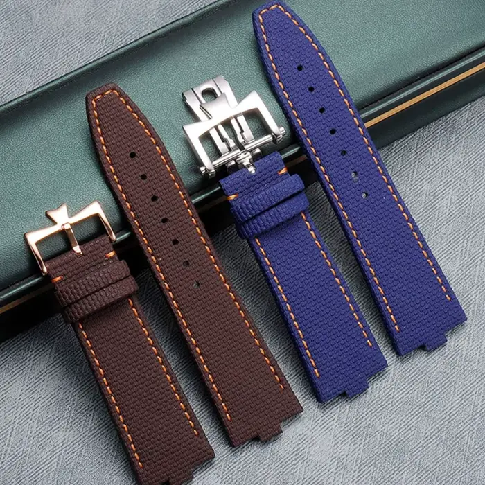 Bracelet de montre en caoutchouc FKM Sailcloth fait main pour Vacheron Constantin Overseas 4500V 5500V 7900V