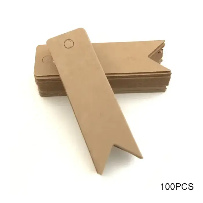 100 pièces merci étiquette cadeau fait à la main Kraft papier étiquettes attro étiquette vierge bric
