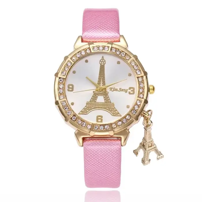 Offres spéciales femmes montre-bracelet mode tour Eiffel en acier inoxydable montres à Quartz femme 
